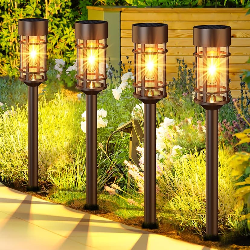 Solar Pathway Lights 8 Pack, Solar Lights Outdoor Waterproof IP65, Long-Lasting, Bright LED Outdoor Lighting Decor for Garden Yard Landscape Path