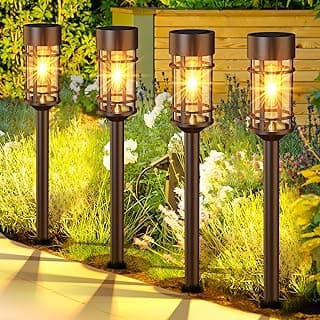 Solar Pathway Lights 8 Pack, Solar Lights Outdoor Waterproof IP65, Long-Lasting, Bright LED Outdoor Lighting Decor for Garden Yard Landscape Path