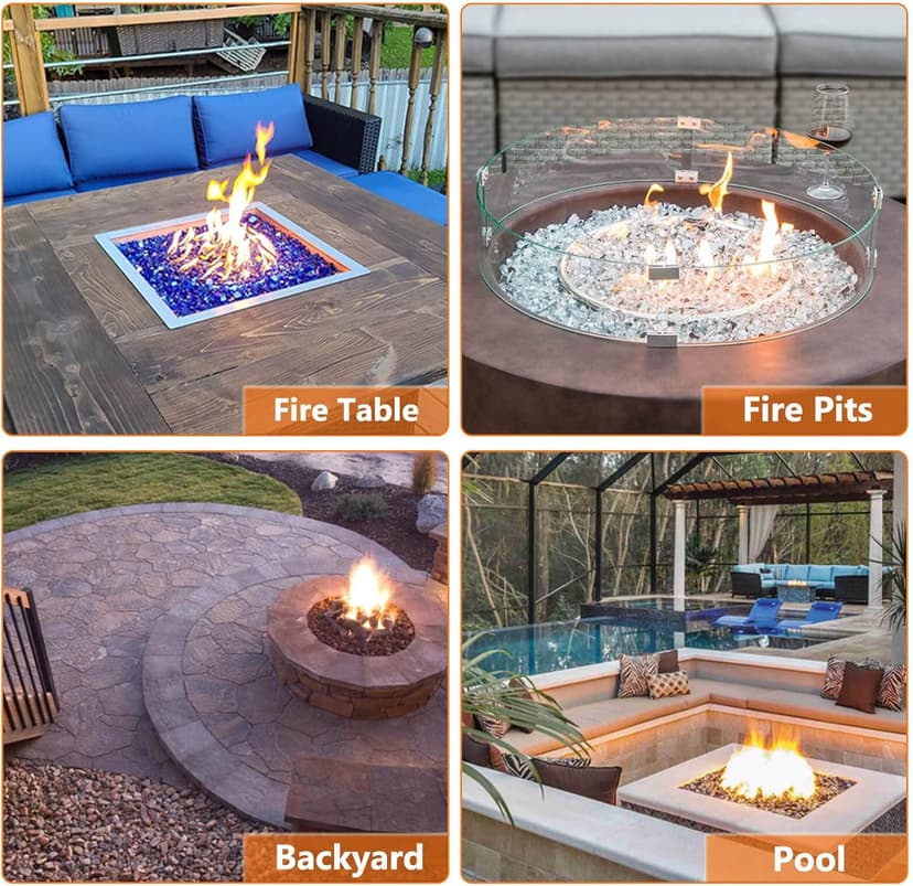GRISUN Fire Pit Burner Ring Kit 12 Inch, Propane Fire Pit Kits, Come with Propane Fire Pit Hose Kit and Upgraded Gas Control Spark Ignition Kit, DIY Round Gas Fire Pit Kit, Stainless Steel