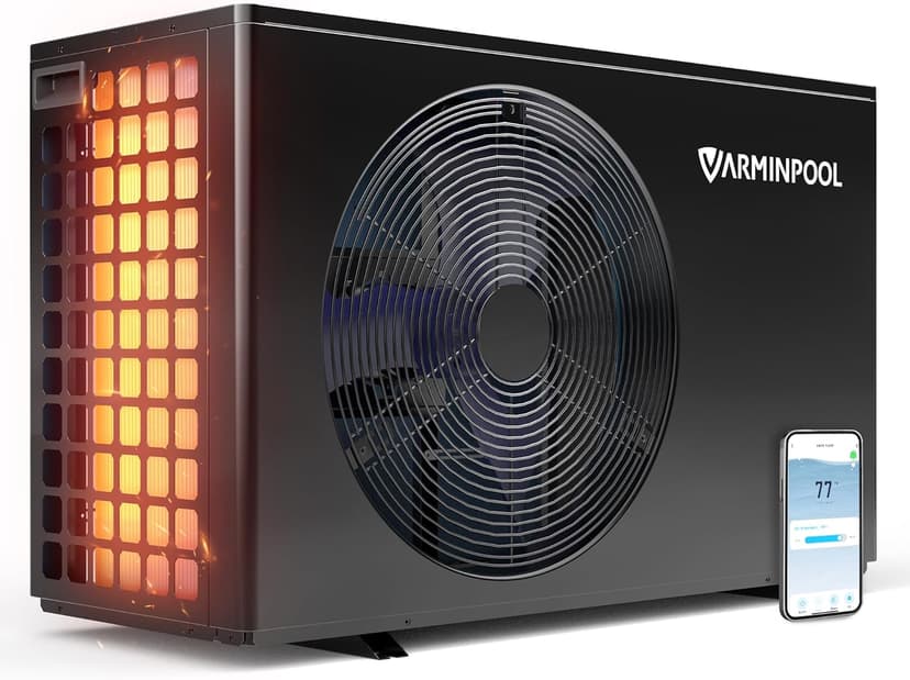 30,000 BTU Electric Pool Heater, for Above and In Ground Pool Up to 10,000 Gallons, Pool Heater with WiFi Control App, Pool Heat Pump, Smart Inverter, Swimming Pool Heater
