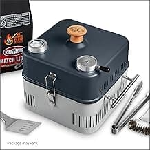 Kingsford All-In-One Grilling Kit, Match Light, Portable Grill with Charcoal and Grilling Tools, No Lighter Fluid Needed, 1 Grill, 4 lb Charcoal Bag