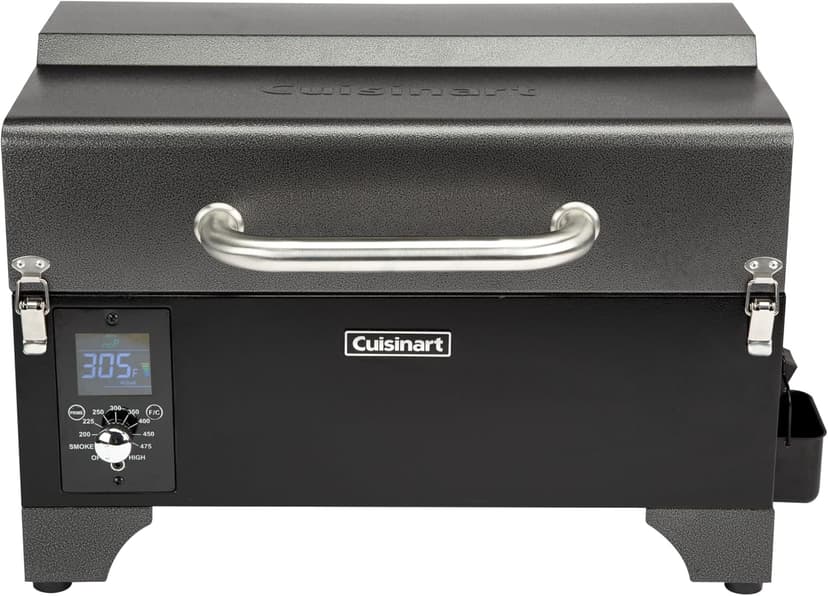 Cuisinart 8-in-1 Portable Wood Pellet Grill and Smoker, Compact for RV, Tailgates, Camping, and Backyard Cooking, Smoky Flavor, Versatile Meat Smoker