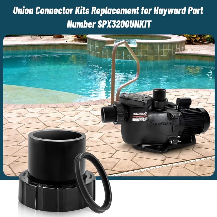 SPX3200UNKIT Union Connector Replacement Kit for Hayward Tristar, Northstar, EcoStar Pumps, SwimClear Cartridge Filter & Universal H-Series Low Nox Heater, for Hayward Pool Heater Parts - 2 Pack