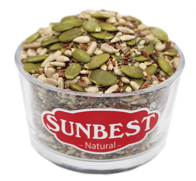 Sunbest Natural Organic Super Seeds – 2 lb (32 oz) Blend – Raw Pumpkin, Chia, Hemp, Sunflower & Flax Seeds – Vegan, Gluten-Free, Kosher – Perfect for Salad Toppings & Plant-Based Diets – 2-Pack (16 oz each)