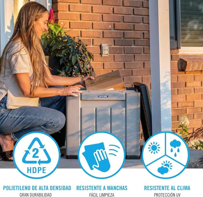 Lifetime Outdoor Storage Cube Deck Box for Patio Furniture Cushions, Toys, Garden Tools, Pool Accessories, 25 Gallon