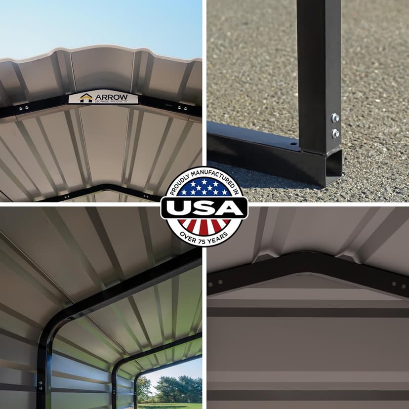 Arrow 20x29x9 3 Sided Carport Eggshell
