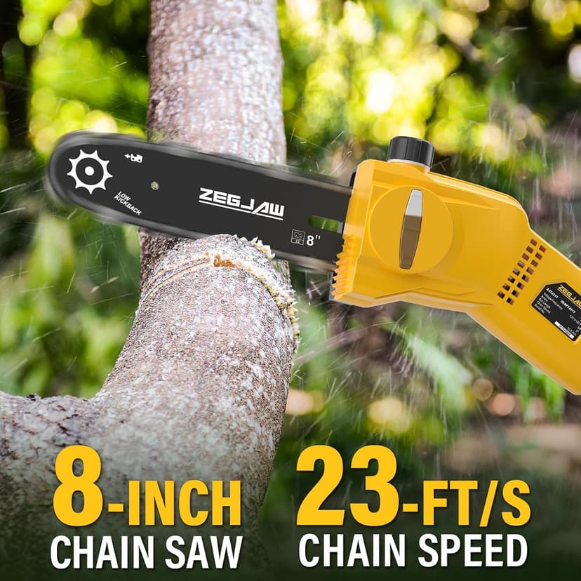 Pole Saw Corded, 6 Amp 8 Inch Pole Saws for Tree Trimming, Electric Pole Saw with 13 Feet Height Reach, Tool-free Installation