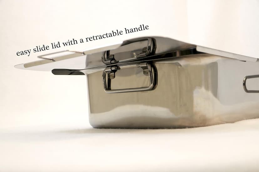ExcelSteel Stainless Steel Stovetop Smoker, 14 1/2" X 10 1/2" X 4", Silver, Medium