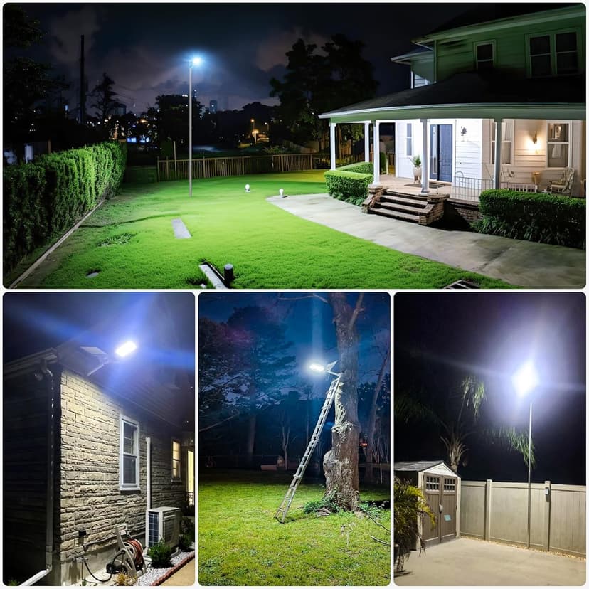 6000W Solar Street Lights Outdoor - 6500K Solar Lights Outdoor Waterproof Dusk to Dawn, High Brightness Street Lights Solar Powered with Remote Control for Yard, Parking lot and Garage