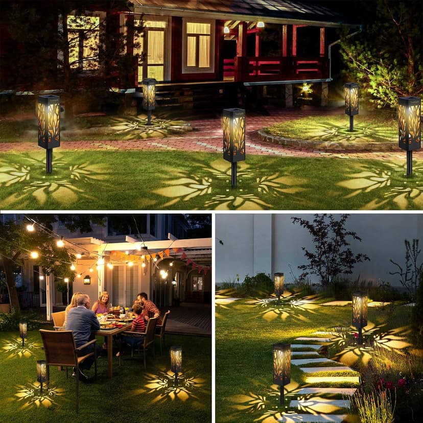 TomCare Solar Lights Outdoor Upgraded Bright Solar Pathway Lights Bigger Size Decorative Solar Waterproof Solar Powered Led Landscape Garden Lighting for Path Yard Walkway, 8 Pack