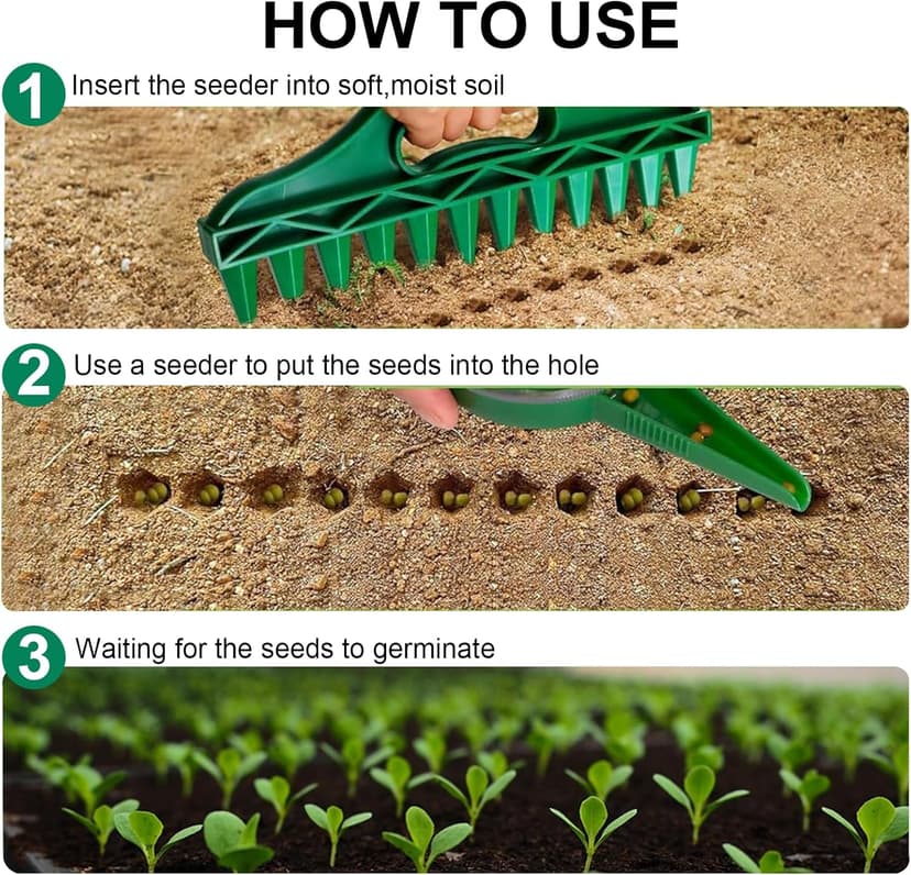 Seed Spreader 4PCS Sowing Seeds Dispenser Set Mini Seed Dispenser for Small Seeds Handheld Seed Planter Tool Seed Dibber Multifunctional Seed Spacer Gardening Tools
