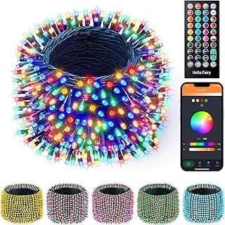 Minetom 66Ft 200 LED Smart RGB String Lights, App Controlled, Dimmable Timer, Waterproof, Indoor/Outdoor, Multicolor, LED, Christmas Tree Lights