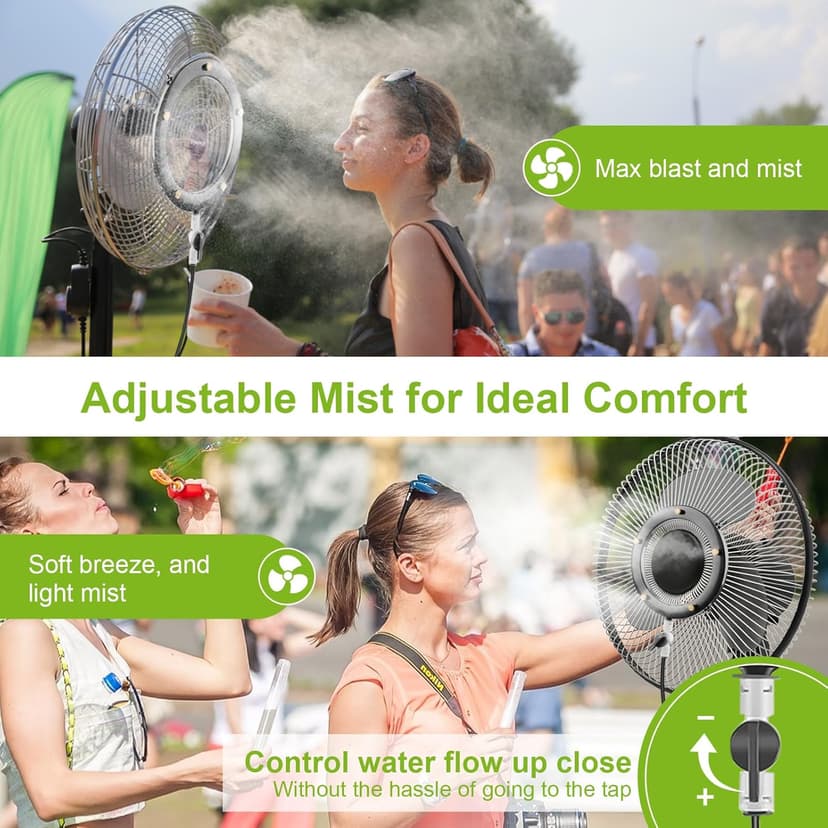 Fan Misting Kit. Fan Misters for Cooling Outdoor, Integrated Mister Ring for Outside with Water Valve, Misters for Outdoor Fan. Fit for Any Outdoor Fan. Durable, Seamless Fan Mister not Easy to Leak.…