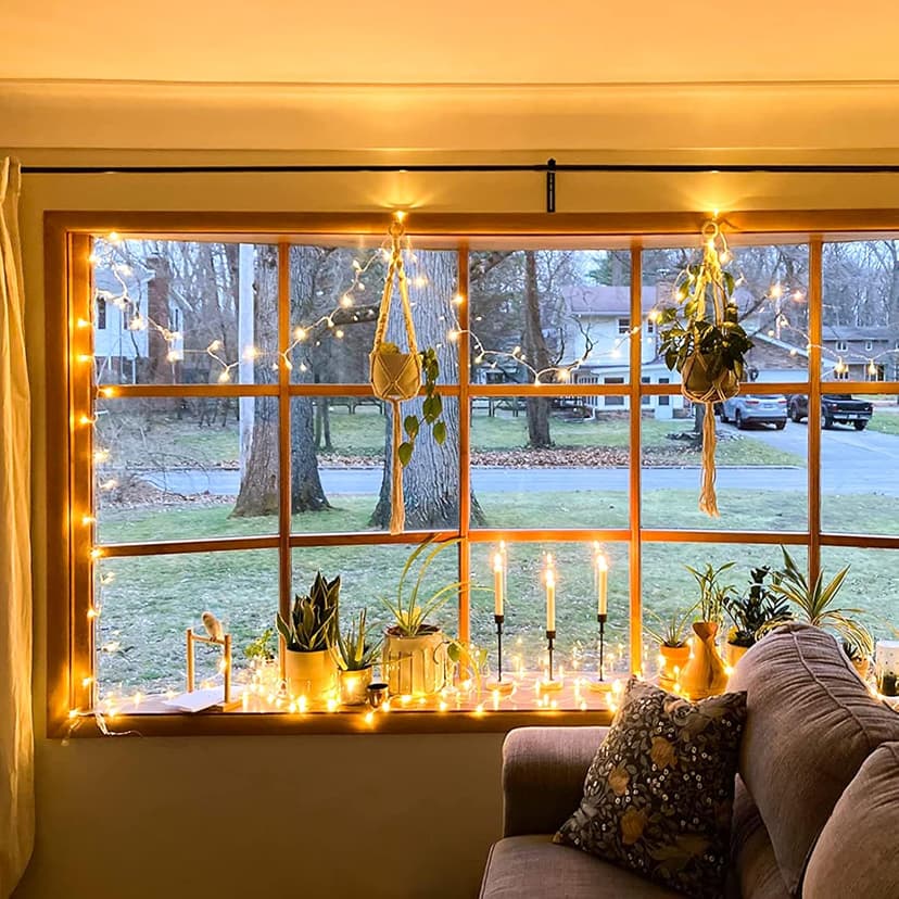 JMEXSUSS Connectable Warm White String Lights Indoor, 8 Modes Christmas Light Plug in Fairy String Lights for Bedroom, 33ft 100 LED Twinkle Lights Outdoor for Christmas Tree Decor