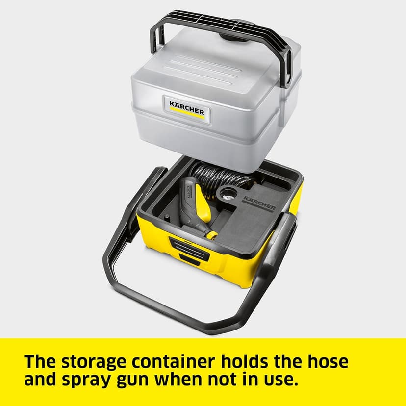 Kärcher OC 3 Plus Mobile Outdoor Cleaner, 1.8 gal. Water Tank, Spray Gun and Hose, Battery Operated, for on-The-go Cleaning, 72 PSI