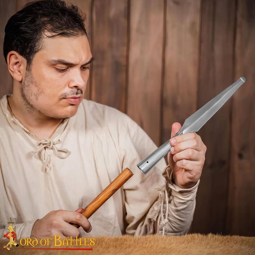 Medieval Spear Head Hand Forged from Carbon Steel Functional Viking Spearhead Combat Battle Ready Armor Hunting Lozenge Throwing Spearhead LARP SCA