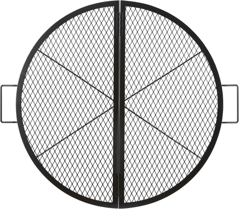 VEVOR X-Marks Fire Pit Grill Grate, Foldable Round Cooking Grate, Heavy Duty Steel Campfire BBQ Grill Grid with Handle and Support X Wire, Portable Camping Cookware for Outside Party, 36 Inch Black