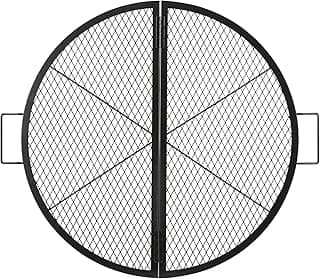 VEVOR X-Marks Fire Pit Grill Grate, Foldable Round Cooking Grate, Heavy Duty Steel Campfire BBQ Grill Grid with Handle and Support X Wire, Portable Camping Cookware for Outside Party, 36 Inch Black