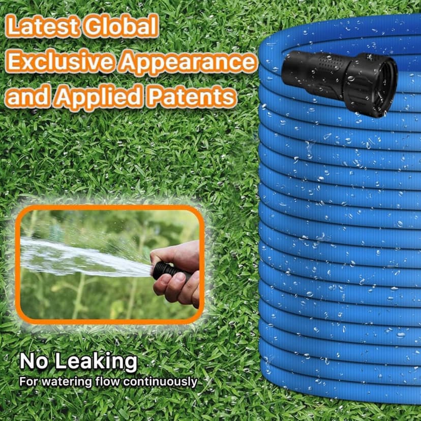 Garden Hose, 50ft Water Hose, Pliable Garden Hose with 3/4" Fittings, Water Pipe, Garden Hose useful house gifts for Outdoor Lawn Car Watering Plants (50FT)