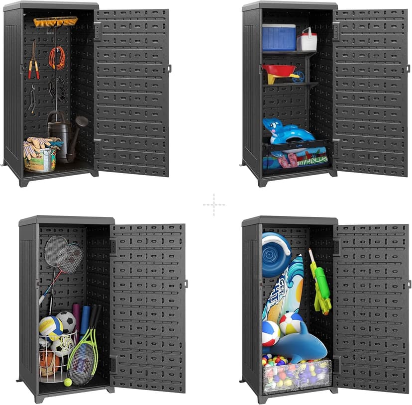 YITAHOME 60 Gallon Large Package Delivery and Storage Box, Double-Wall Resin Outdoor Package Delivery and Waterproof Deck Box for Porch, Curbside, 8.5 Cubic feet, Gray