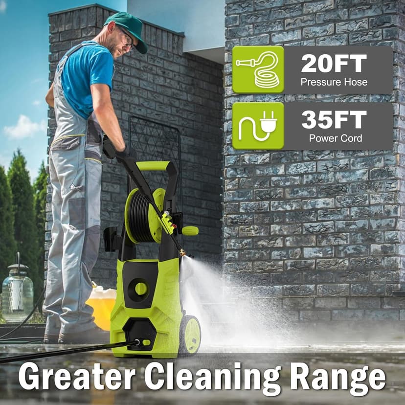 Pressure Washer, 5000PSI Max 3.6GPM Electric Power Washer with Foam Cannon 35FT Power Cord 4 Nozzles, Pressure Washer for Cars, Patios, Fences, Decks and Driveway