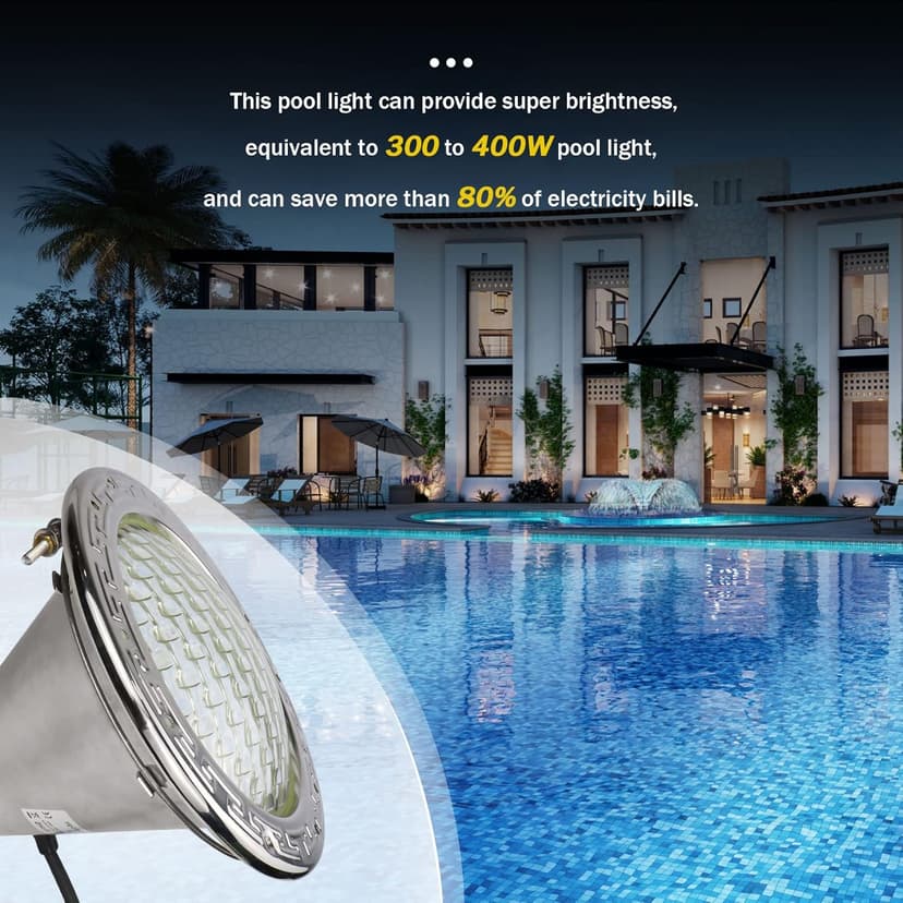 SH101300 50FT 120V Underwater Spa Light (White), 10 Inch Inground Pool Light Replacement