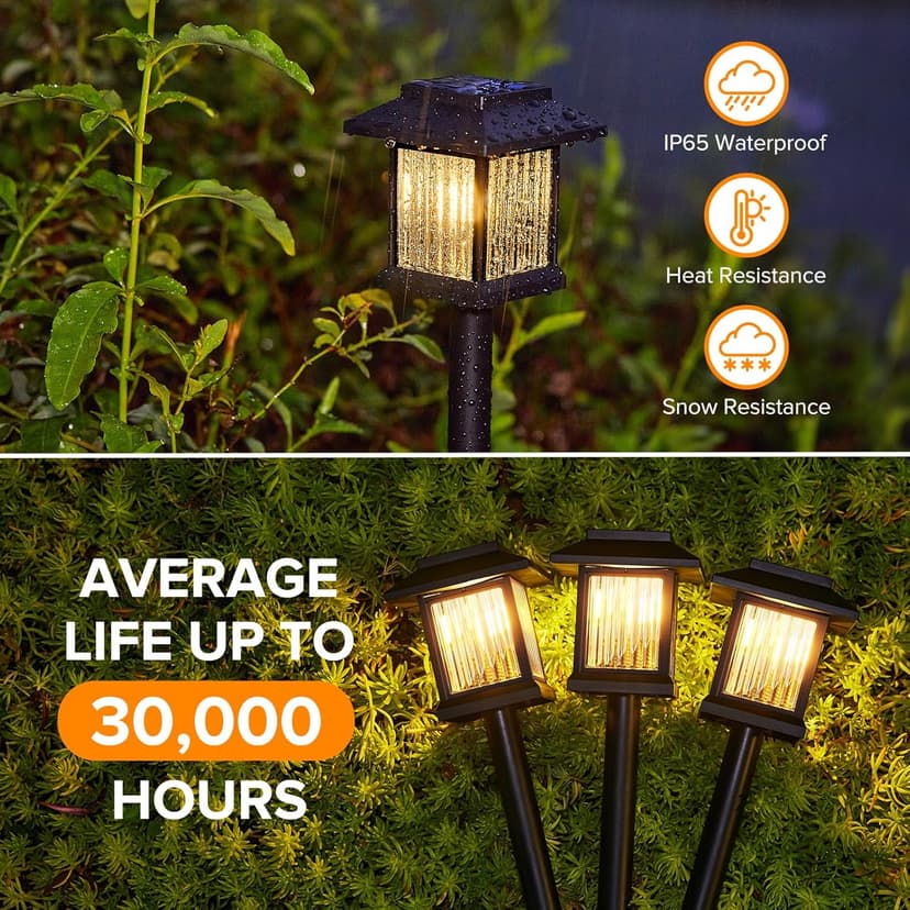 KOOPER 10 Pack Solar Pathway Lights Outdoor, Unique Solar Garden Lights Outdoor Waterproof, Bright Walkway Llights UP to 10 Hours of Lighting Decorative for Landscape Path Driveway Lawn Patio Yard