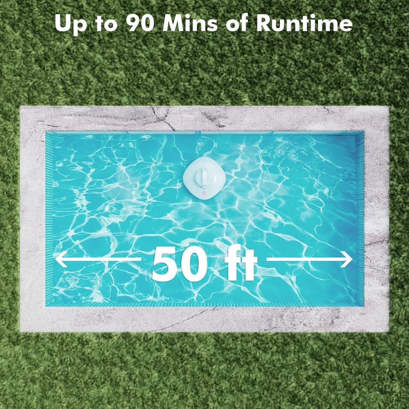 HYDRUS Robotic Cordless Pool Vacuum Cleaner with Brushless Motor,Powerful Pool Robot for Above Ground Pools, Up to 90 Mins Runtime, Self-Parking, Robot Vacuum for Summer Inground Flat Pool up to 50 Ft