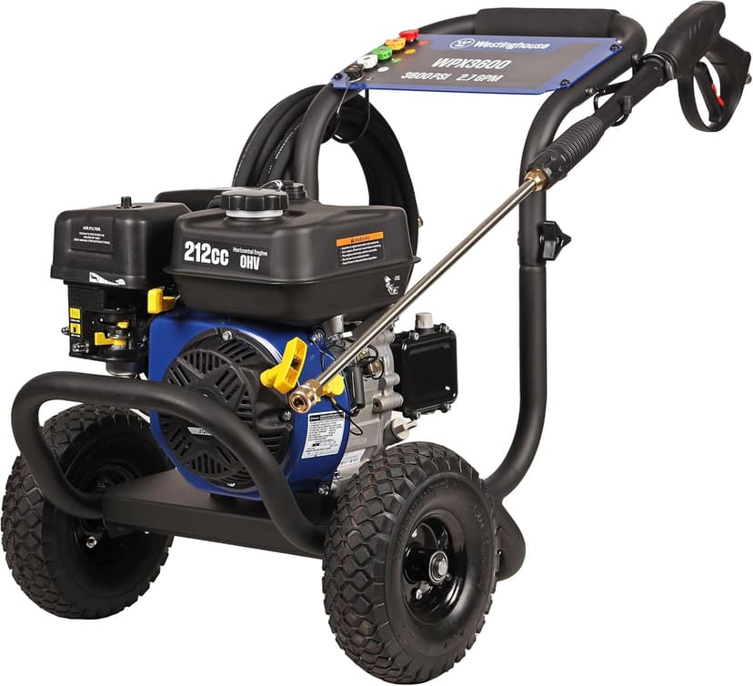 Westinghouse WPX3600 Gas Pressure Washer, 3600 PSI and 2.7 Max GPM, Onboard Soap Tank, Spray Gun and Wand, 5 Nozzle Set, for Cars/Fences/Driveways/Homes/Patios/Furniture