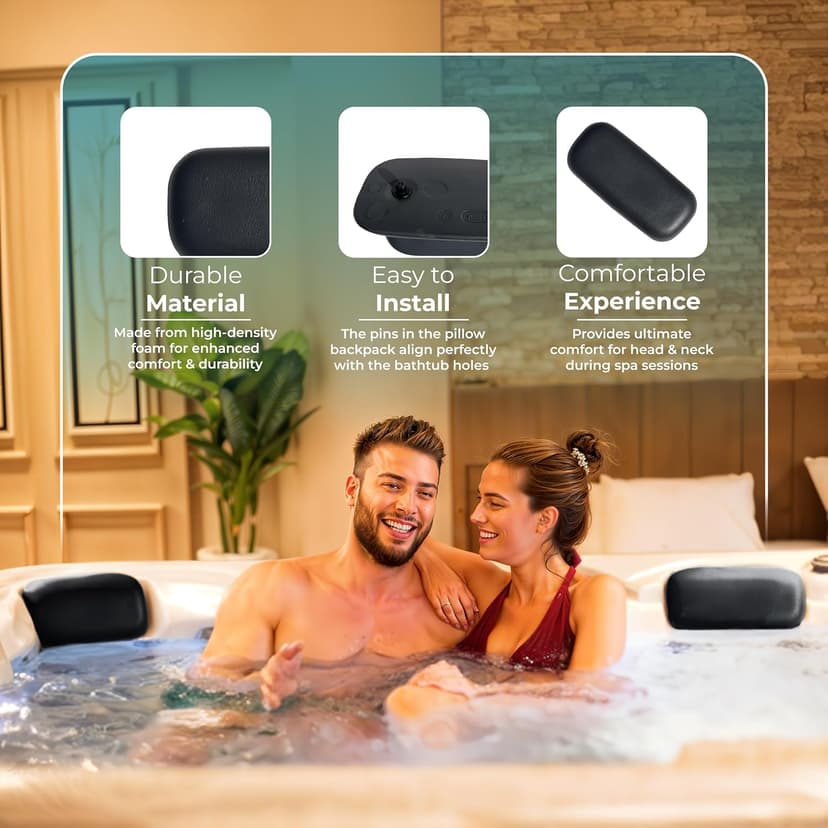 Generic Hot Tub Headrest Pillow to fit Master Spas hot tub Pillow 2007 Through 2015, Legacy Series, Clarity Spas, Down East Spas, Signiture,Twilight Series Spa,Michael Phelps Swim Spa 2012-14.