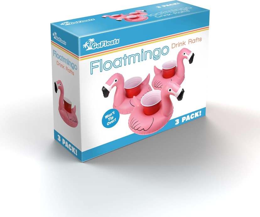 GoFloats Inflatable Pool and Hot Tub Drink Holders (3 Pack) (Choose - Unicorn, Flamingo, Palm Tree and More)
