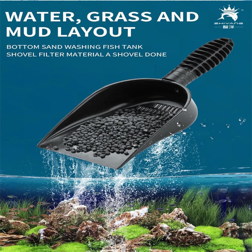 Aquariums Gravel Sand Shovel Fish Tanks Cleaning Tool with Ergonomic Handle Aquariums Cleaning Scooper Sifter Cleaner