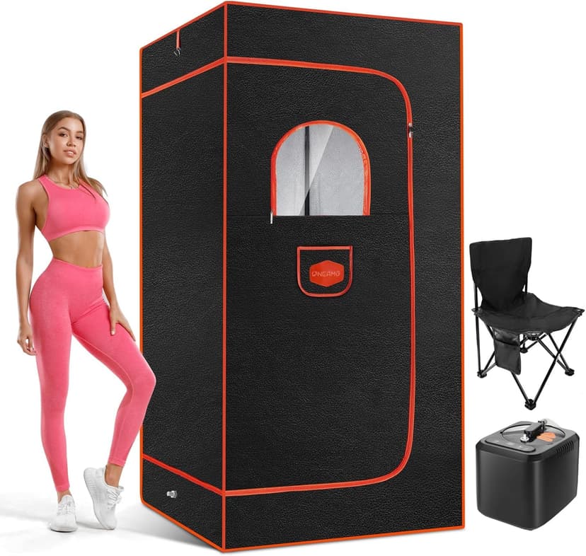 Portable Sauna Box for Home With 3L 1000W Steamer, Remote Control, Folding Chair - Steam Tent for Gym, Yoga, Pilates, Hot Tub