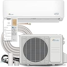 Senville LETO Series Mini Split Air Conditioner Heat Pump, 12000 BTU 110/120V, Inverter, Works with Alexa, SEER2 20.8, 1 Ton, White