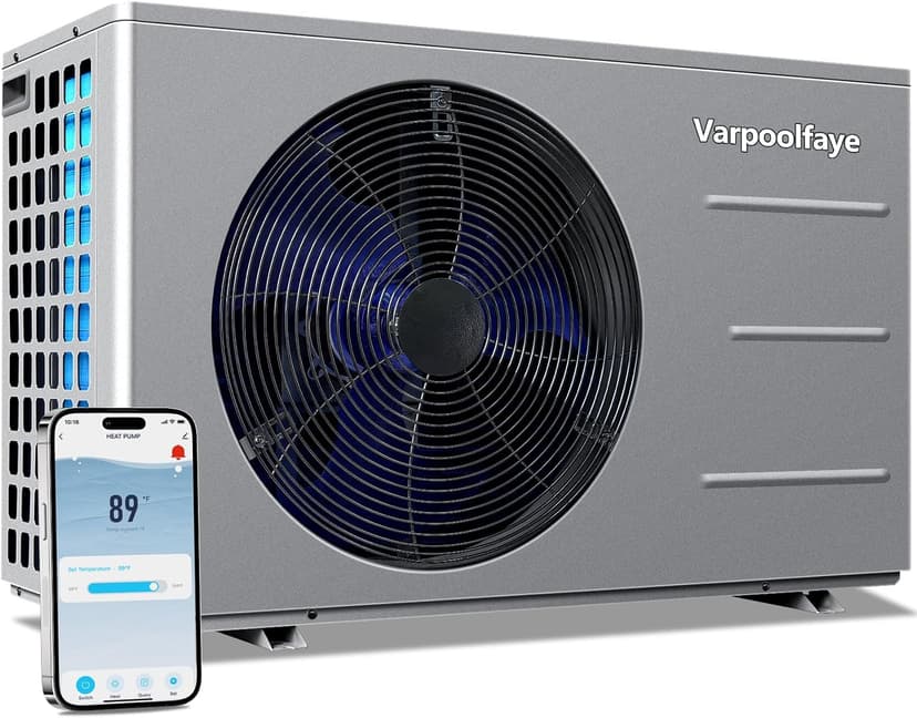 Pool Heat Pump 30000 BTU Pool Heater for Above Ground or Inground Swimming Pools Spa Heating and Cooling with WiFi Control Schedule 120V 8000 Gallon