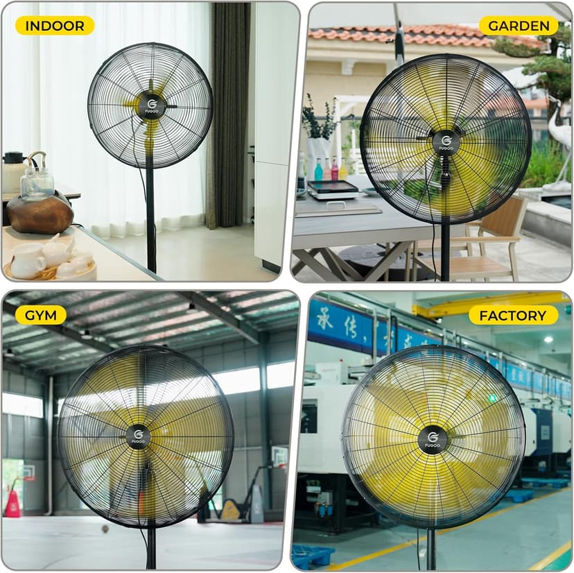 20'' Outdoor Quiet Oscillating Pedestal Fan With All Sealed Brushless DC Motor, 4-Speed Waterproof Outdoor Fan, Heavy Duty Industrial Floor Fans for House,Patios, Commercial, Garage, Warehouse