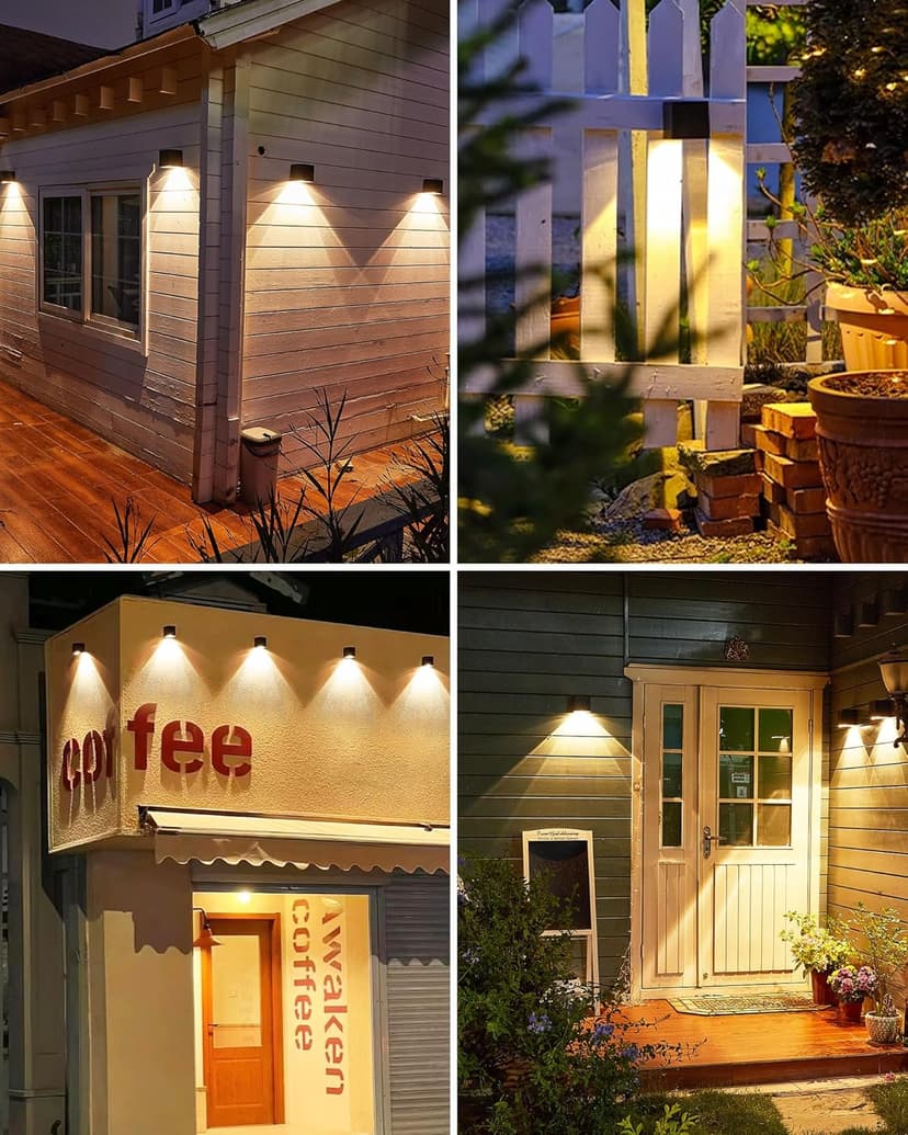 LUHLEE Solar Wall Lights - Modern Outdoor Square Solar Sconce Lights, IP65 Waterproof, Perfect for House Wall, Porch, Garden, Yard, Patio, Fence Decor