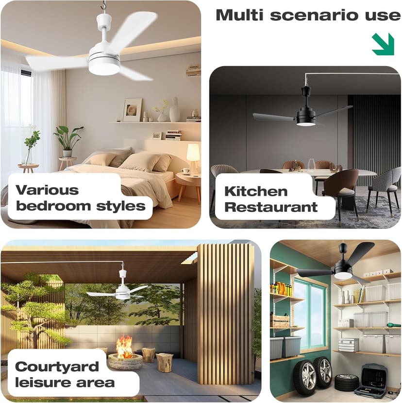 Ceiling Fans with Lights,28" LED Fan Light Hanging with Hook,Hook Type Ceiling Fan,Plug in Ceiling Fan Light,35W,3000-6500k,Remote Control,Portable Fan for Camping Bed,Patios,(Black)
