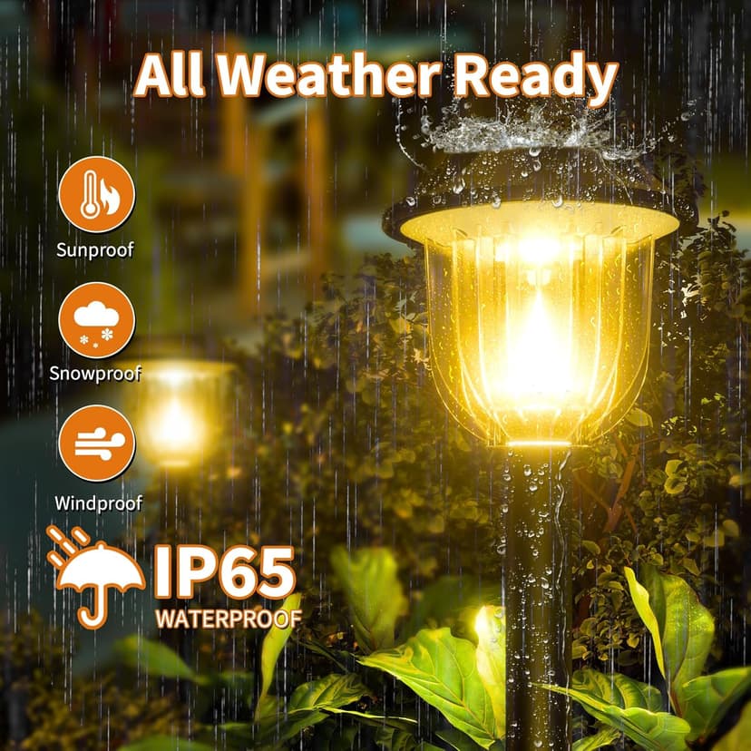 SUPER BRIGHT 10 Pack Solar Lights Outdoor IP65 Waterproof,HIGH-POWER LED Solar lights for Outside,Landscape Lighting,Garden Decorative for Yard,Patio,Landscape,Pathway,Sidewalk,Driveway,Lawn (Warm)