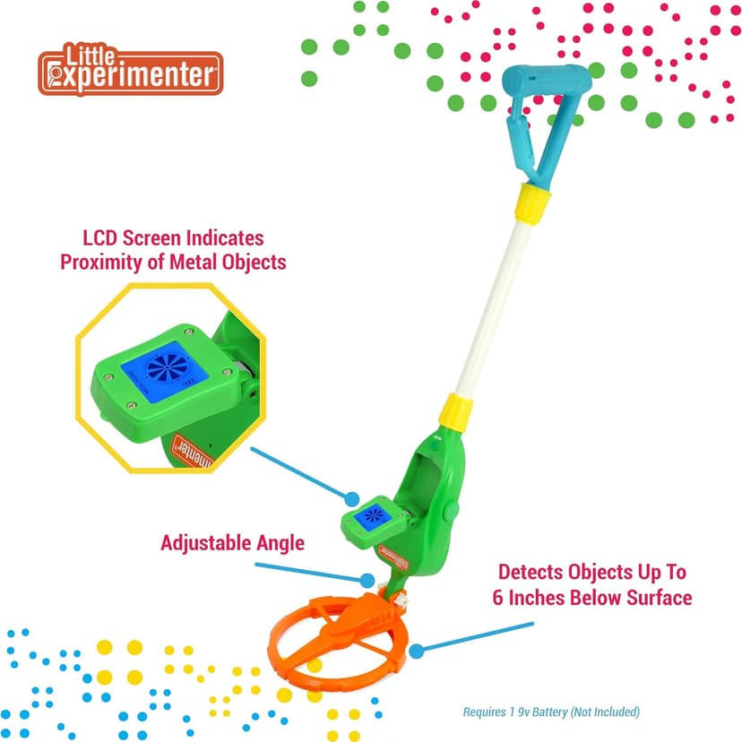 Metal Detector for Kids, Adjustable Beach Metal Detectors with LCD Screen, Detects 6" Underground, STEM Outdoor Activity Kit for Boy, Educational Gifts for Boys & Girls Ages 4-8 9 10-12 Years Old