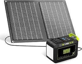 MARBERO 88.8Wh Solar Generator with 21W Solar Panel Included Portable Power Station 80W 110V 120W Max for Camping Outdoor Hiking Fishing Emergency