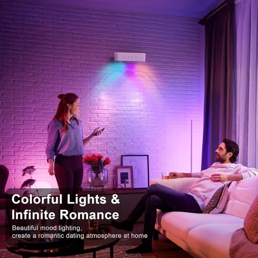 comzler Rechargeable Wall Sconces LED Wall Lights Wireless Battery Lamp for Bedroom, Touch and Remote Control, 3 Colors Wall-Light 360° Rotate Dimmable Brightness with 15 RGB Colors (1, White)