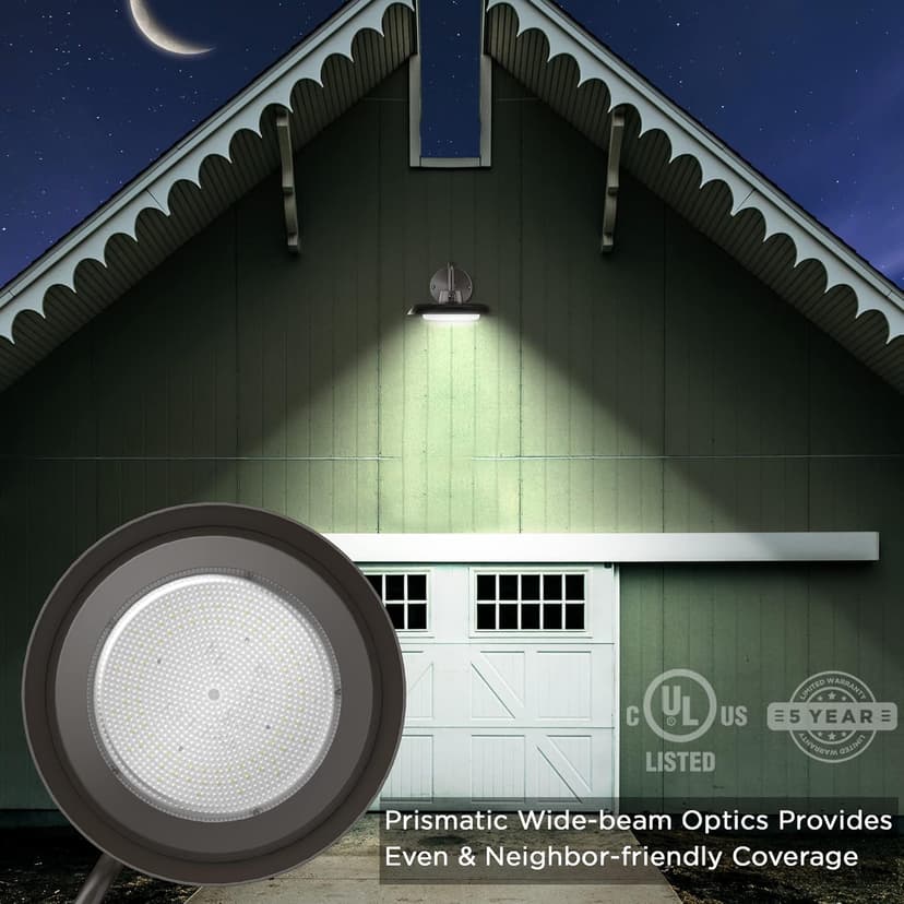 50W LED Gooseneck Barn Light 10 Inch Outdoor Farmhouse Wall Light with Dusk to Dawn Photocell Pole/Wall Mounted Area Light for Barn Garage Yard Warehouse 120VAC 4000K 5000LM UL Listed IP65 Dark Bronze