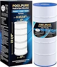 POOLPURE PLF120A Pool Filter Replaces Hayward C1200, CX1200RE, Pleatco PA120, Ultra-B2, Unicel C-8412, Filbur FC-1293, Clearwater II 125, Waterway Pro Clean PCCF-125, L x OD:23 1/4" x 8 15/16"