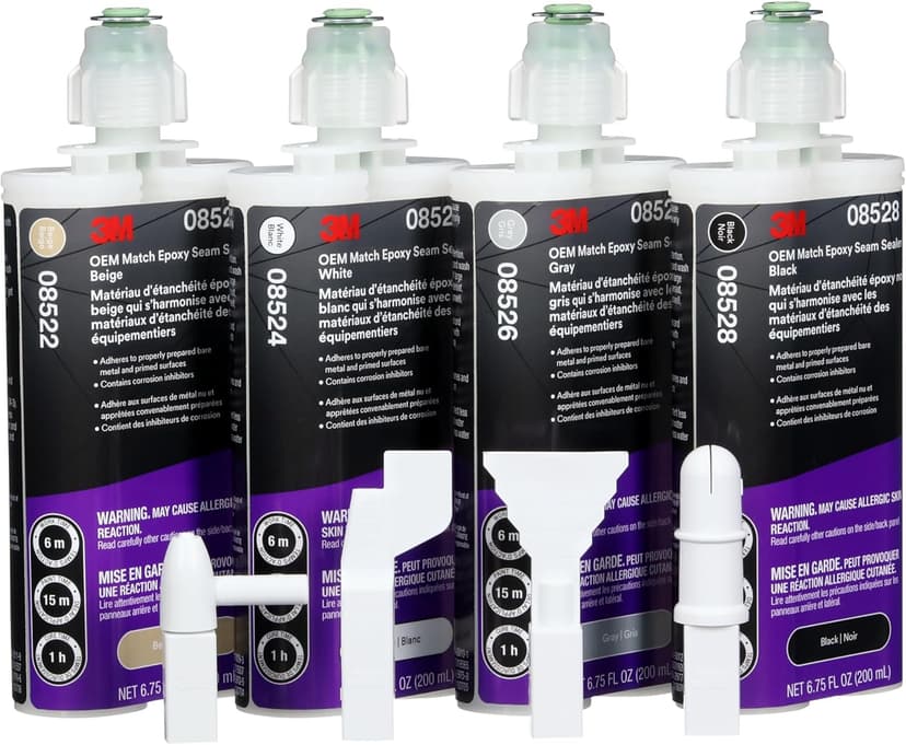 3M OEM Match Wide Stream 1K Tip, 33993, Pack of 10 Nozzles, Single Use, OEM Bead Style, for Automotive Wide or Flat Seam Sealing, Look and Texture Replication for Collision Repair