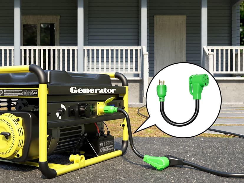 oviitech NEMA L5-30P to NEMA 14-50R RV Generator Adapter Power Cord, 250V, SJTW 10AWG*3C,30Amp Male to 50Amp Female Generator Conversion Adapter, Outdoor RV Camping, 1.5Ft, Green