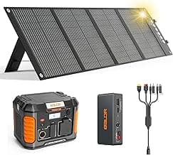 BALDR Portable Solar Generator, 500W Portable Power Station with Foldable 120W Solar Panel Included Ideal for Home Backup, Emergency, Outdoor Camping.