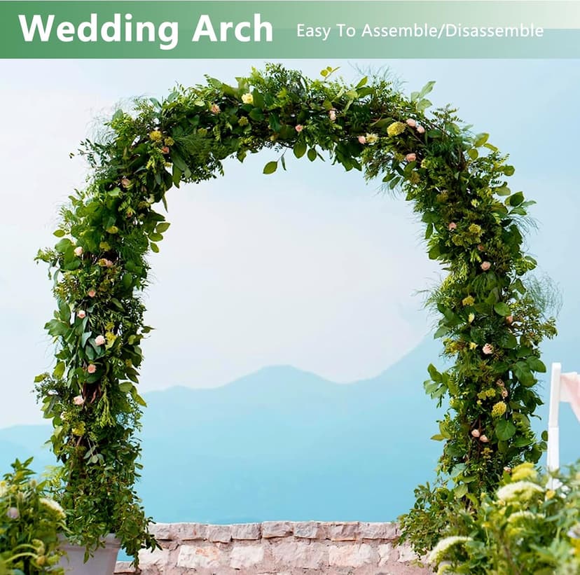 7.9 Ft H x 4.6 Ft W Metal Pergola Arbor, Easy to Assemble, for Various Climbing Plant Wedding Garden Arch Bridal Party Decoration Wide Arbor, 1 Pack