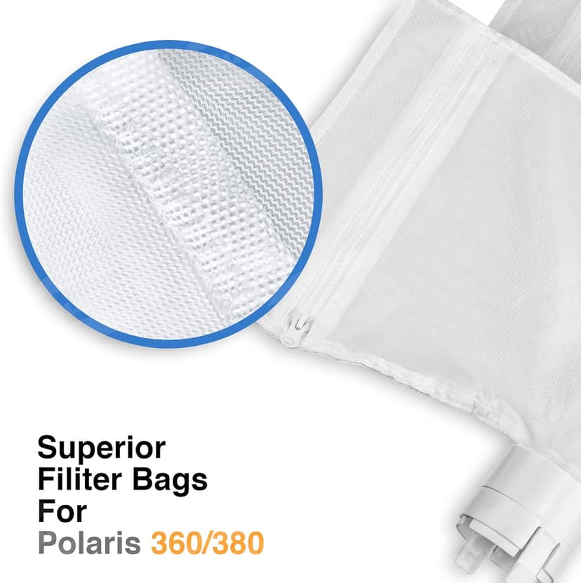 2 Pack 360 380 for Polaris Bags All Purpose Filter Bag for Polaris Replacement Parts for Pool Cleaner
