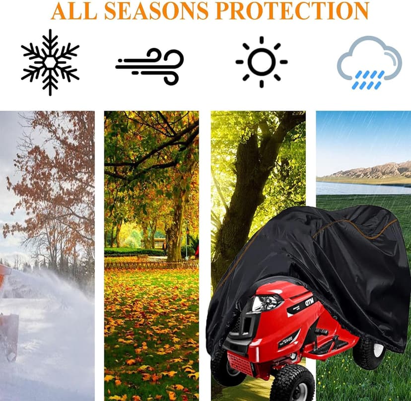 Riding Lawn Mower Cover Tractor 420D Compatible with up to 35 inch Decks Cub Cadet,Troy-Bilt,Husqvarna,MTD,Greenworks, EGO,Craftsman,Honda Windproof Outdoor with Storage